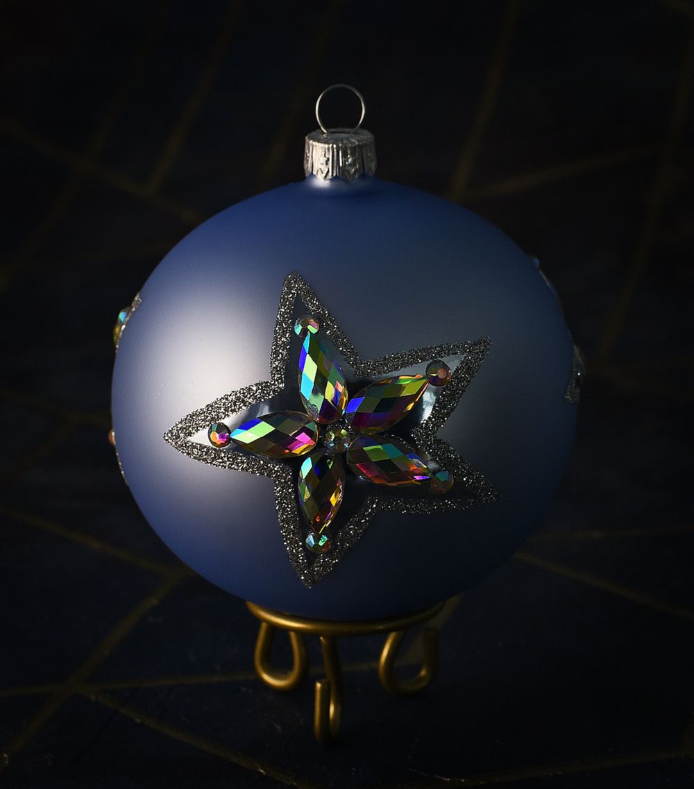 Harrods Harrods Glass Star Embellished Bauble