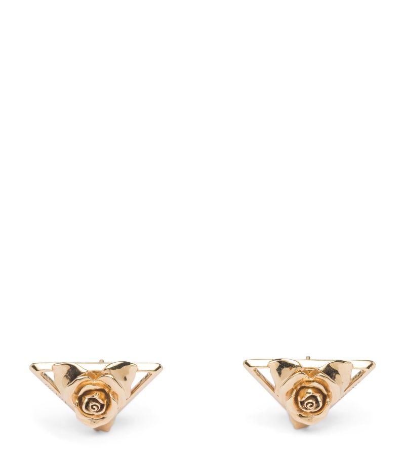 Prada Prada Rose Triangle Stud Earrings