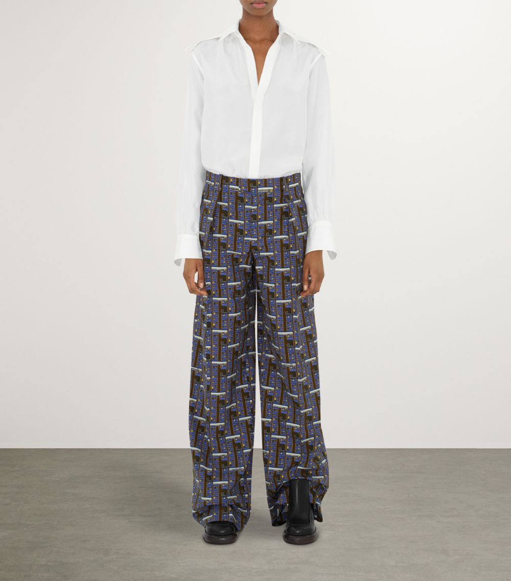 Burberry Burberry Silk Bus Print Trousers