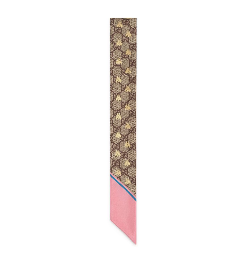 Gucci Gucci Silk Gg Necktie With Bee Motif