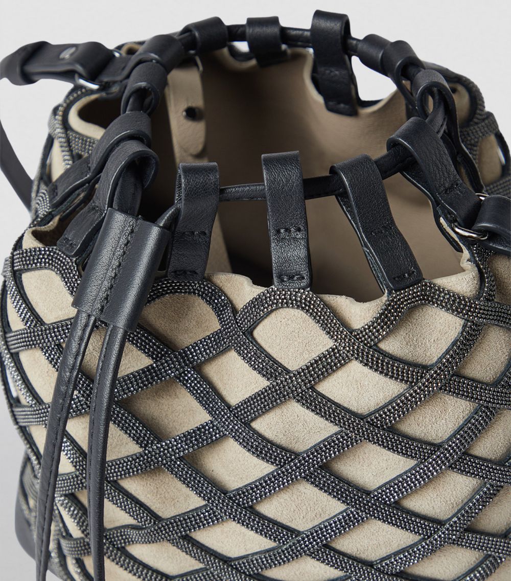 Brunello Cucinelli Brunello Cucinelli Leather Monili-Embellished Bucket Bag