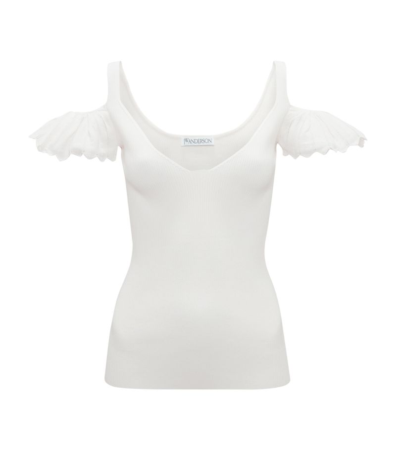 Jw Anderson Jw Anderson Cold Shoulder Ruffle Top