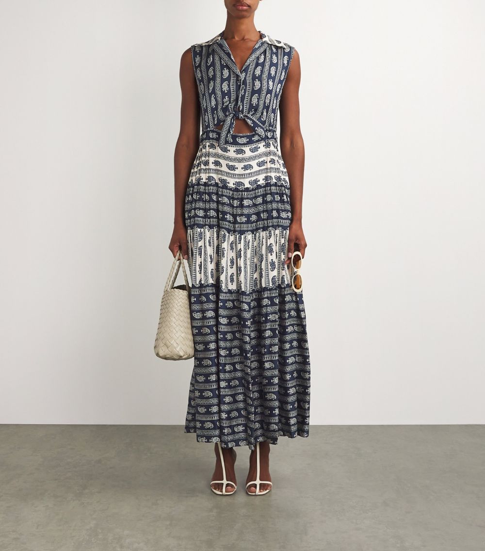  Sandro Paisley Tiered Maxi Dress