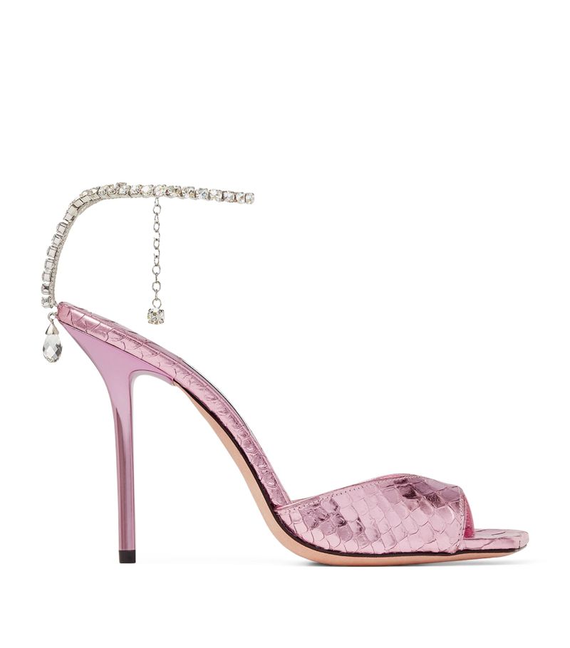 Jimmy Choo Jimmy Choo Saeda 100 Metallic Leather Sandals