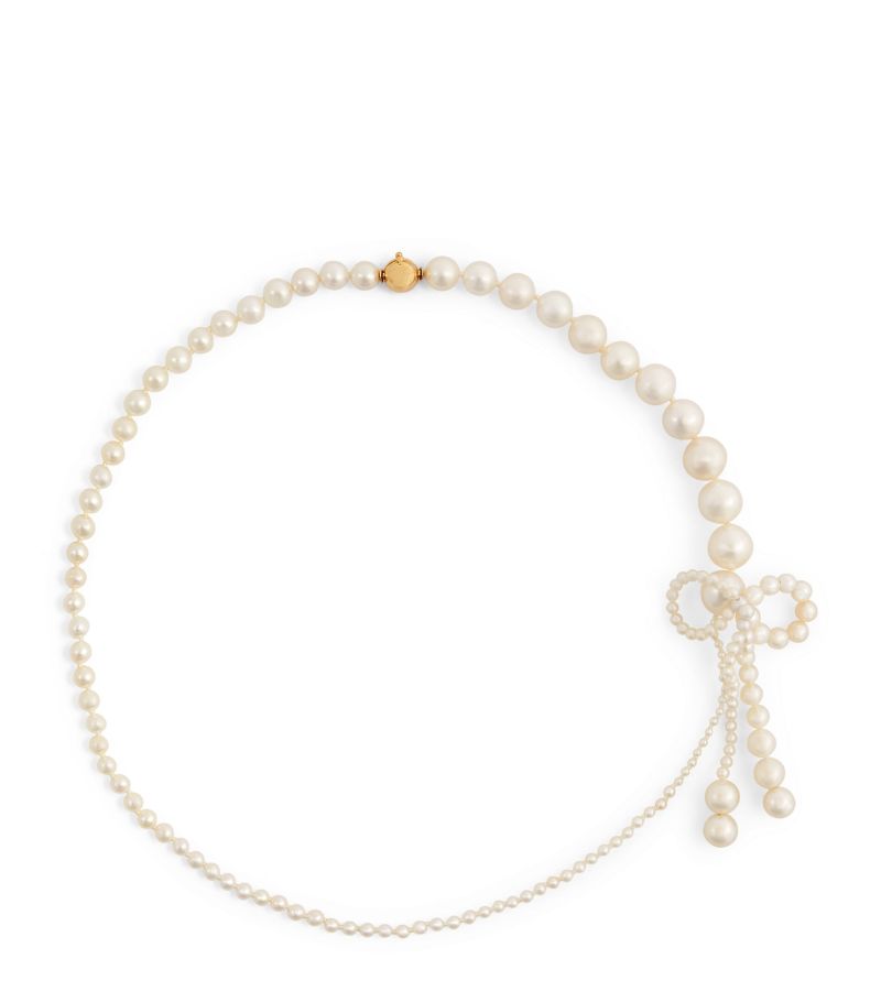 Sophie Bille Brahe Sophie Bille Brahe Yellow Gold And Pearl Peggy Rosette Necklace