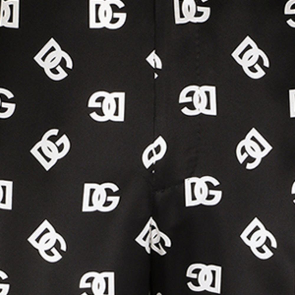 Dolce & Gabbana Dolce & Gabbana Silk All-Over Logo Trousers