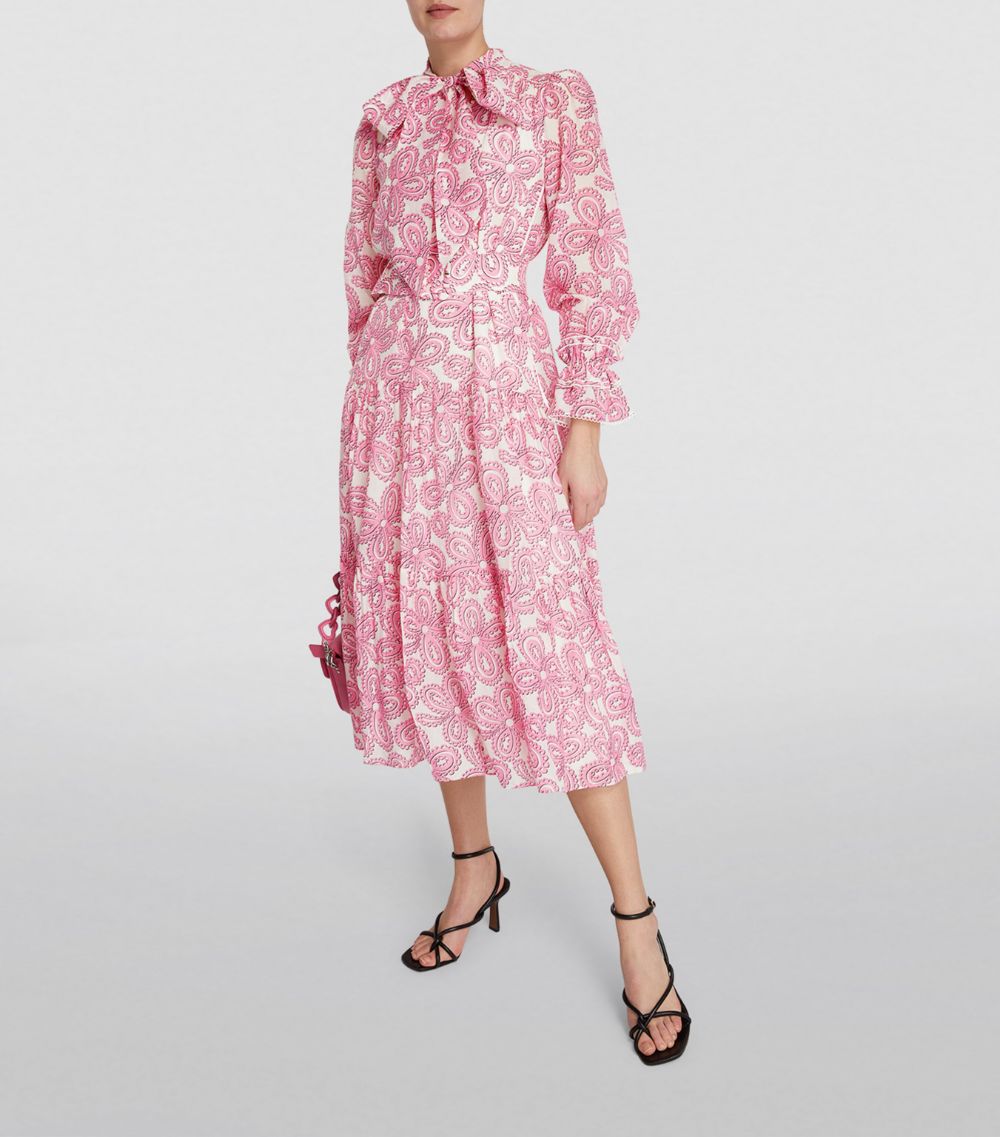 Me+Em Me+Em Silk-Cotton Floral Print Midi Dress