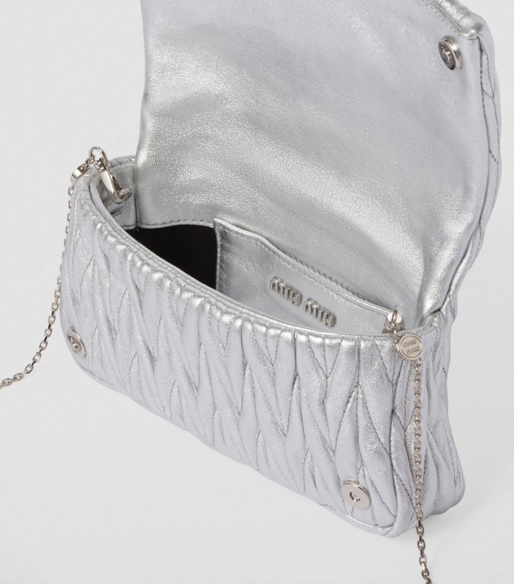 Miu Miu Miu Miu Metallic Leather Matelassé Mini Shoulder Bag