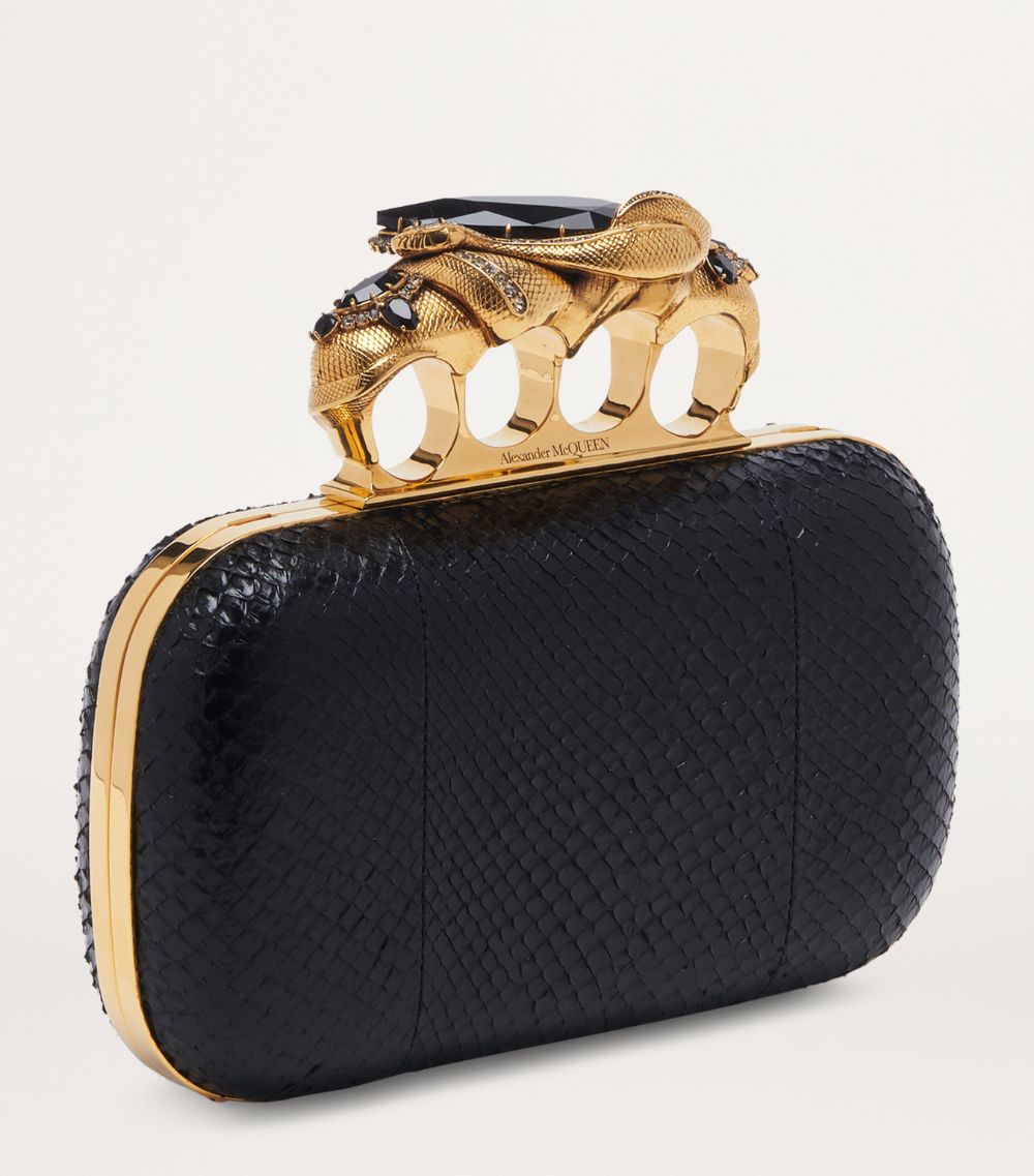 Alexander McQueen Alexander Mcqueen Leather Snake Four-Ring Clutch Bag