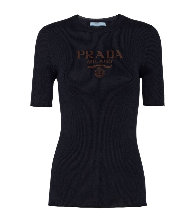 Prada Prada Silk Logo T-Shirt