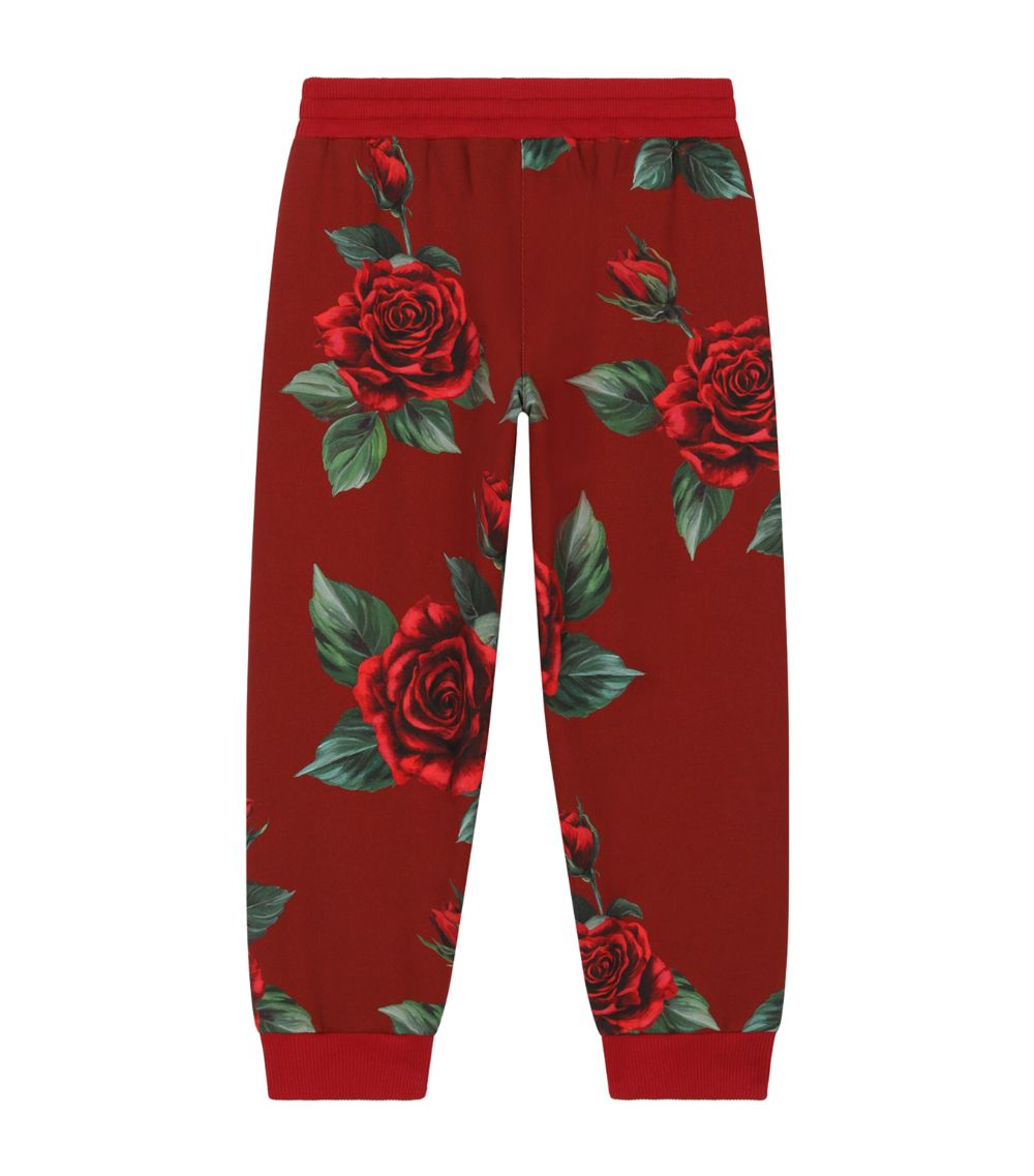 Dolce & Gabbana Dolce & Gabbana Kids Cotton Rose Print Sweatpants (2-6 Years)