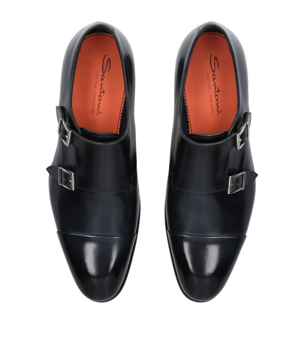 Santoni Santoni Leather Carter Monk Shoes