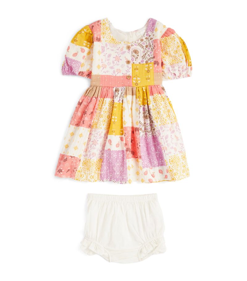 Purebaby Purebaby Cotton Patchwork Dress With Bloomers (0-24 Months)