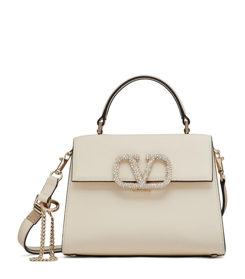 VALENTINO GARAVANI Valentino Garavani Small Calf Leather Embellished Vsling Top-Handle Bag