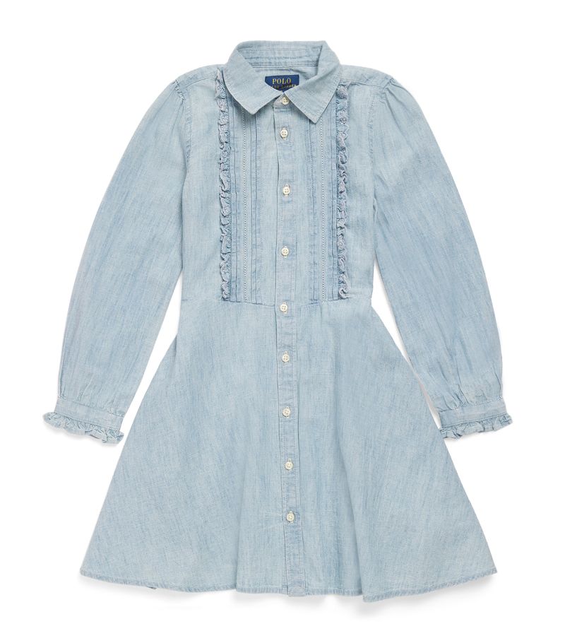 Ralph Lauren Kids Ralph Lauren Kids Cotton Shirred-Trim Shirt Dress (2-7 Years)