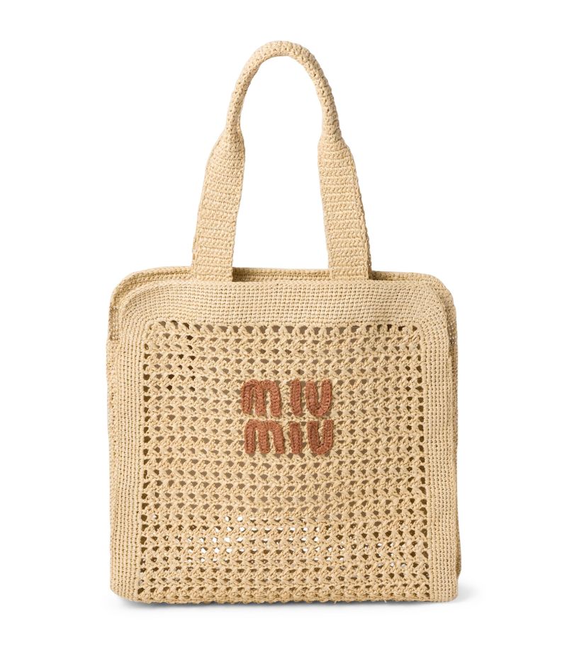 Miu Miu Miu Miu Woven Logo Tote Bag