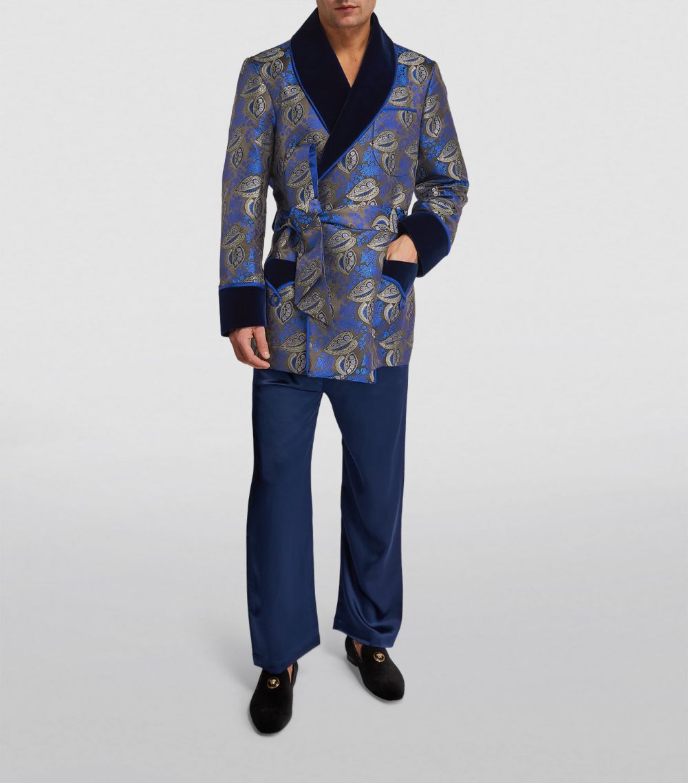  Daniel Hanson Silk Paisley Smoking Jacket