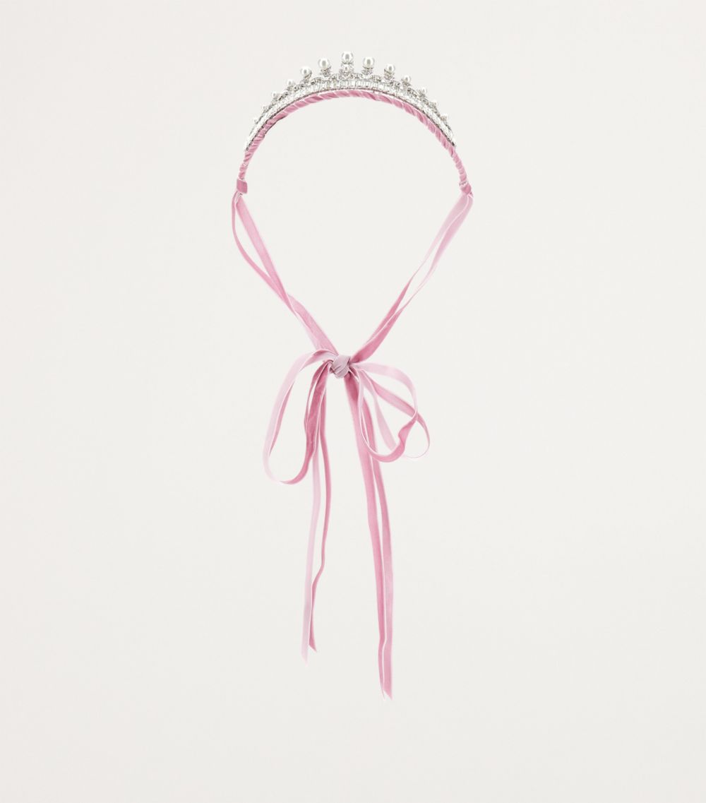 Monnalisa Monnalisa Velvet Embellished Self-Tie Tiara