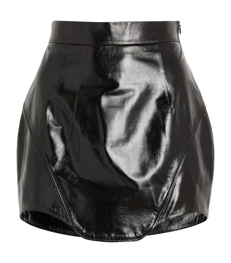 Zeynep Arcay ZEYNEP ARCAY Leather Asymmetric Mini Skirt