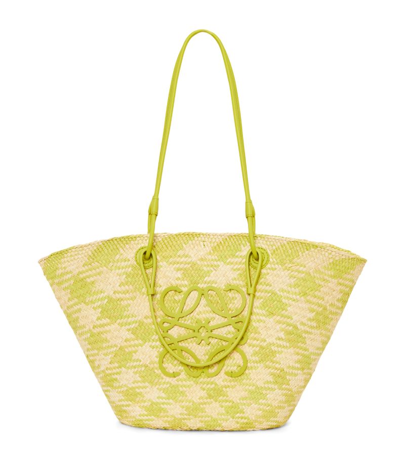 Loewe Loewe X Paula'S Ibiza Medium Checked Anagram Basket Bag