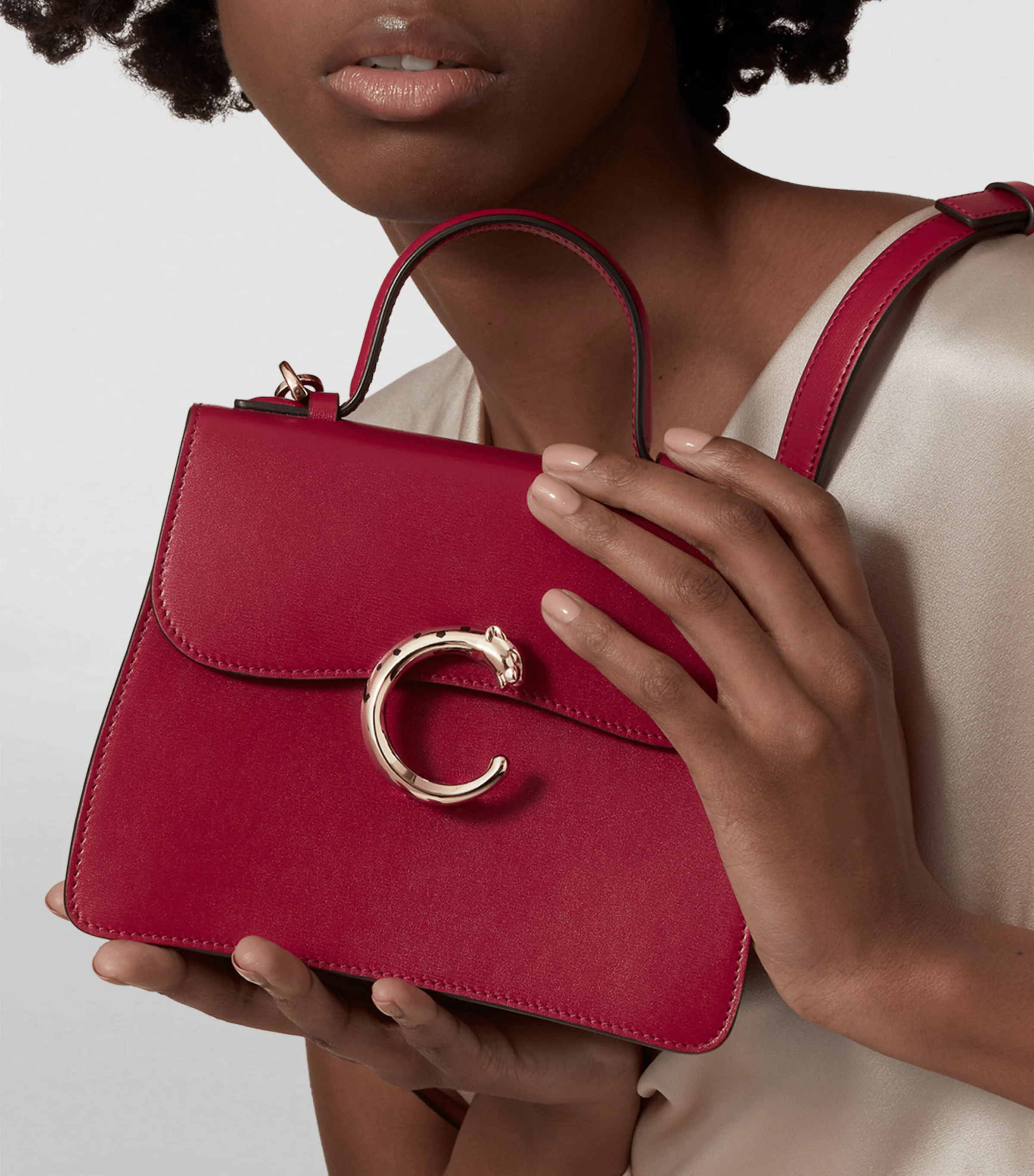 Cartier Leather Mini Panthère De Cartier Top-Handle Bag