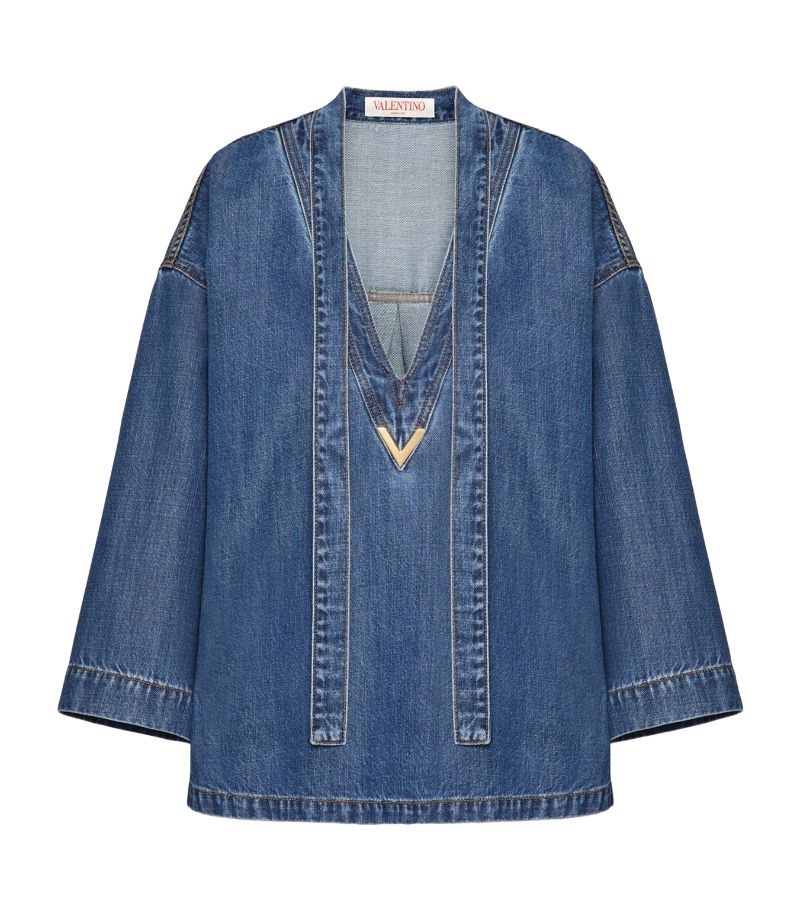 VALENTINO GARAVANI Valentino Garavani Denim V-Neck Shirt