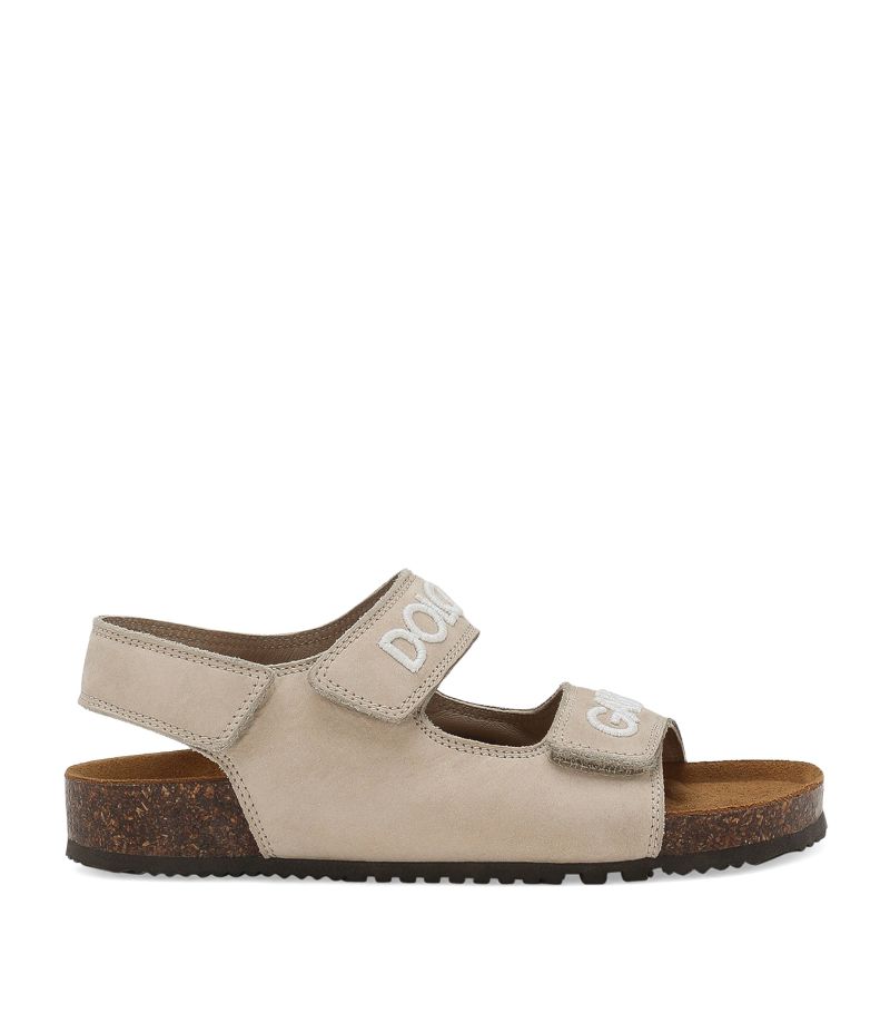 Dolce & Gabbana Dolce & Gabbana Kids Calfskin Logo Sandals