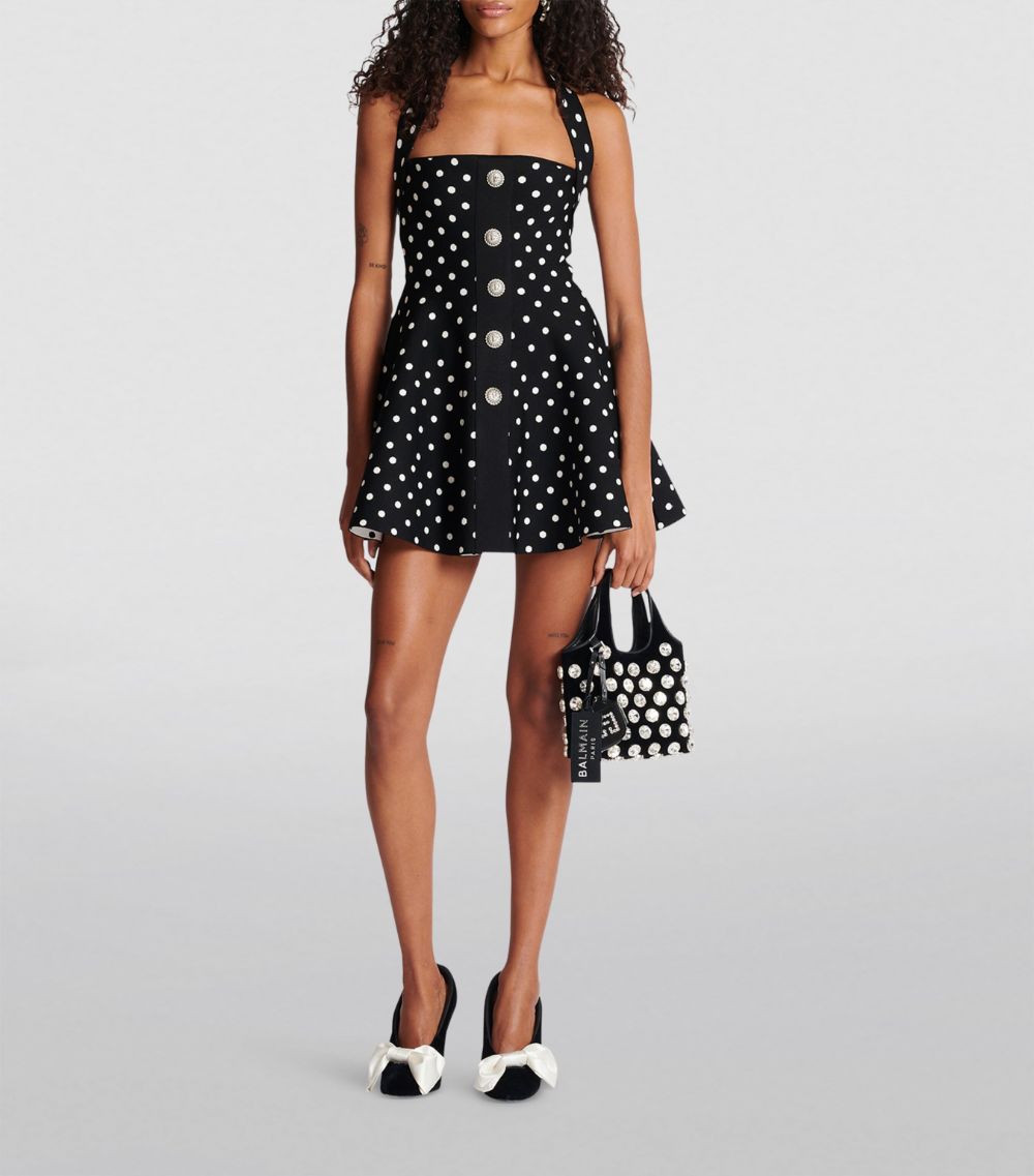 Balmain Balmain Polka-Dot Halterneck Mini Dress