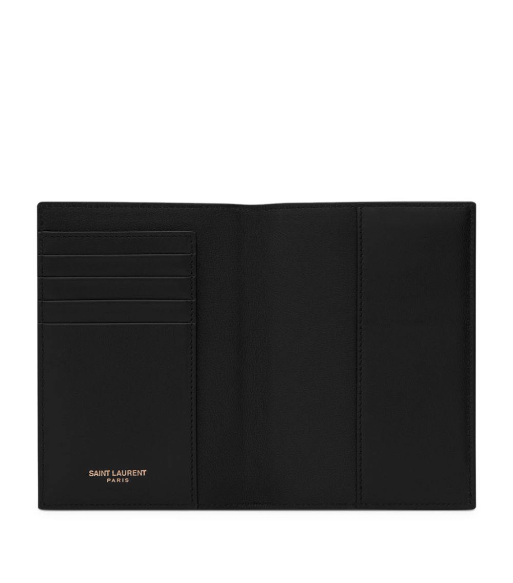 Saint Laurent Saint Laurent Leather Monogram Passport Holder