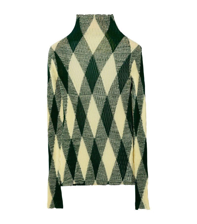 Burberry Burberry Cotton-Silk Argyle Check Sweater