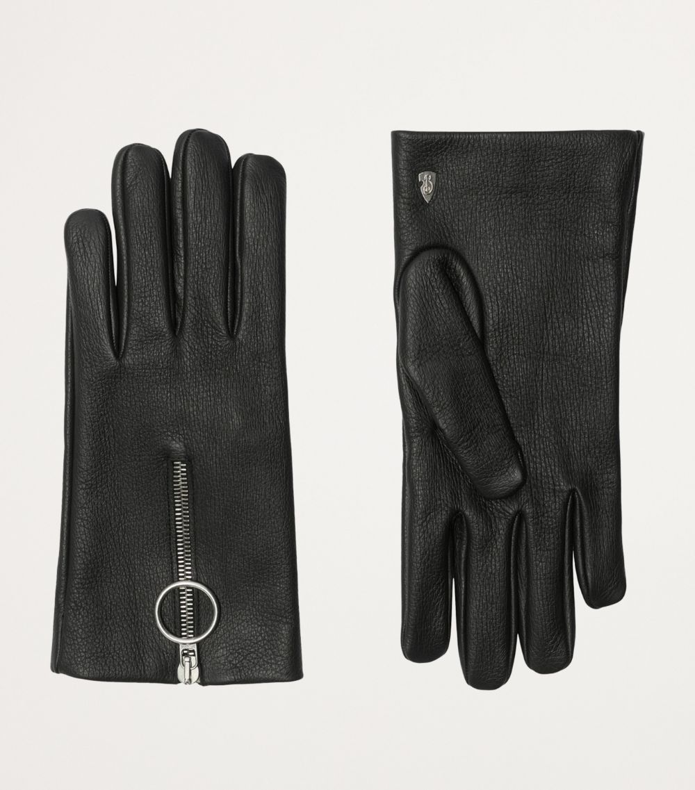 Burberry Burberry Leather Zip Gloves