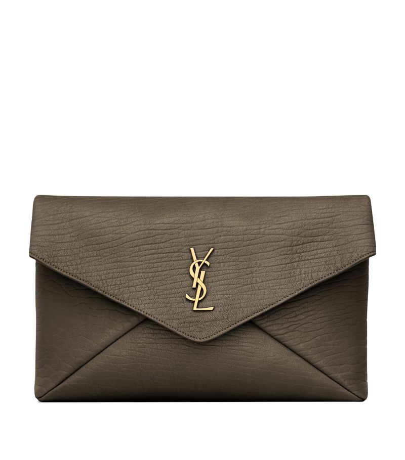 Saint Laurent Saint Laurent Leather Cassandre Envelope Pouch