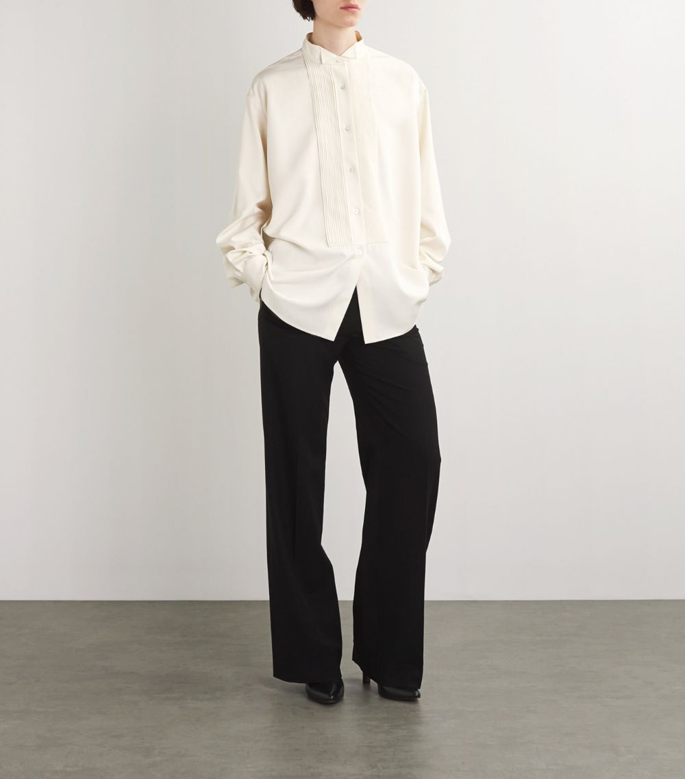 The Row The Row Vince Silk Tuxedo Shirt