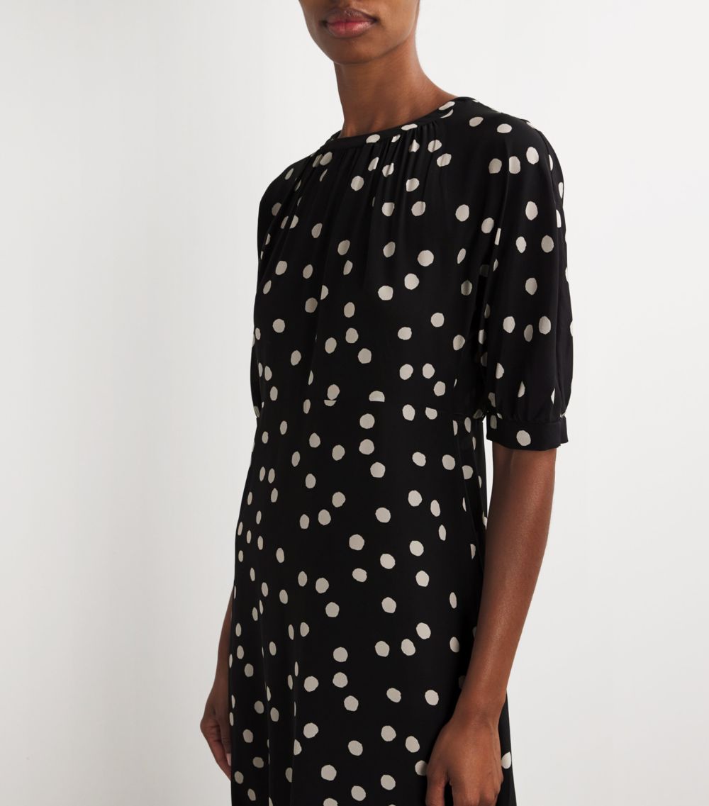 Max Mara Max Mara Silk Polka-Dot Midi Dress