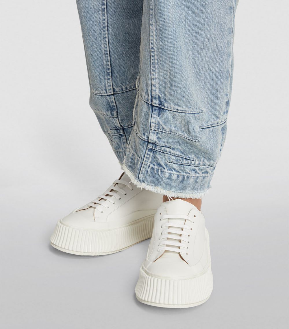 Jil Sander Jil Sander Leather Flatform Low-Top Sneakers