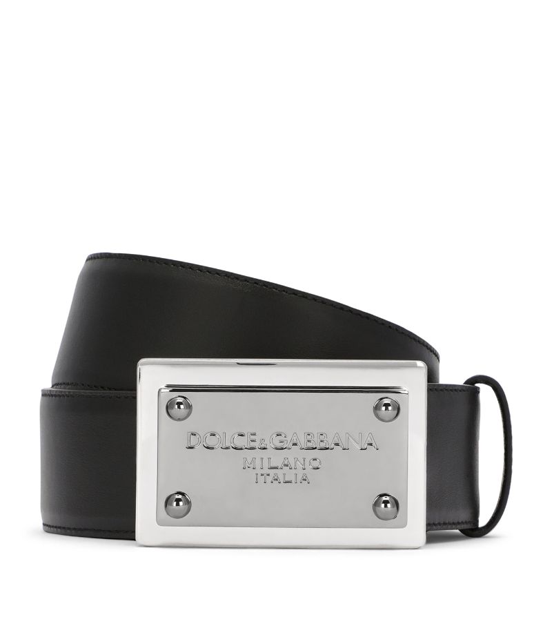 Dolce & Gabbana Dolce & Gabbana Leather Logo-Plate Belt