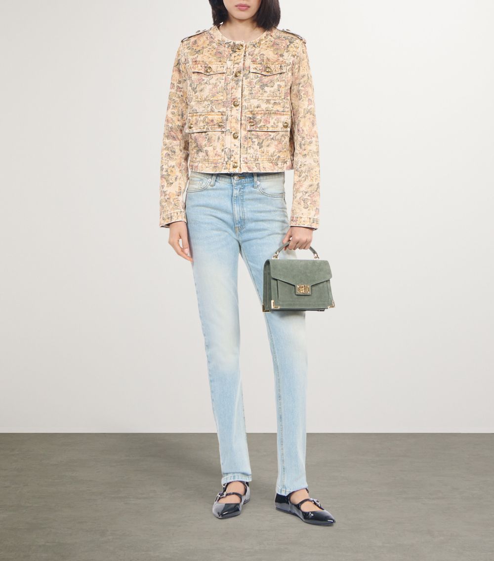 The Kooples The Kooples Floral Denim Jacket