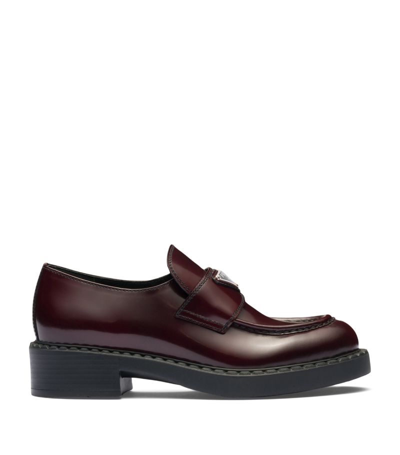 Prada Prada Leather Logo Loafers