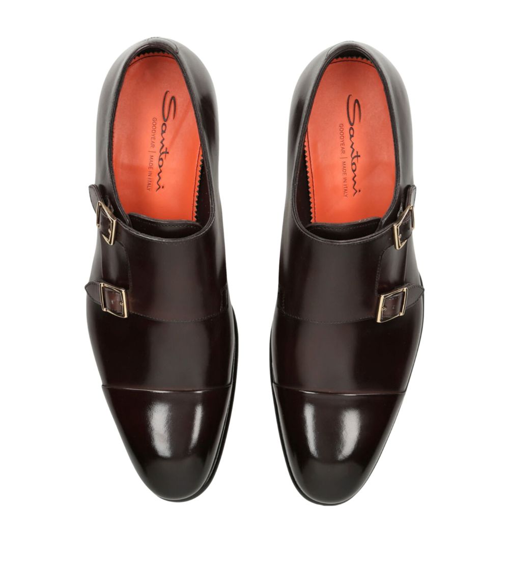 Santoni Santoni Leather Carter Monk Shoes