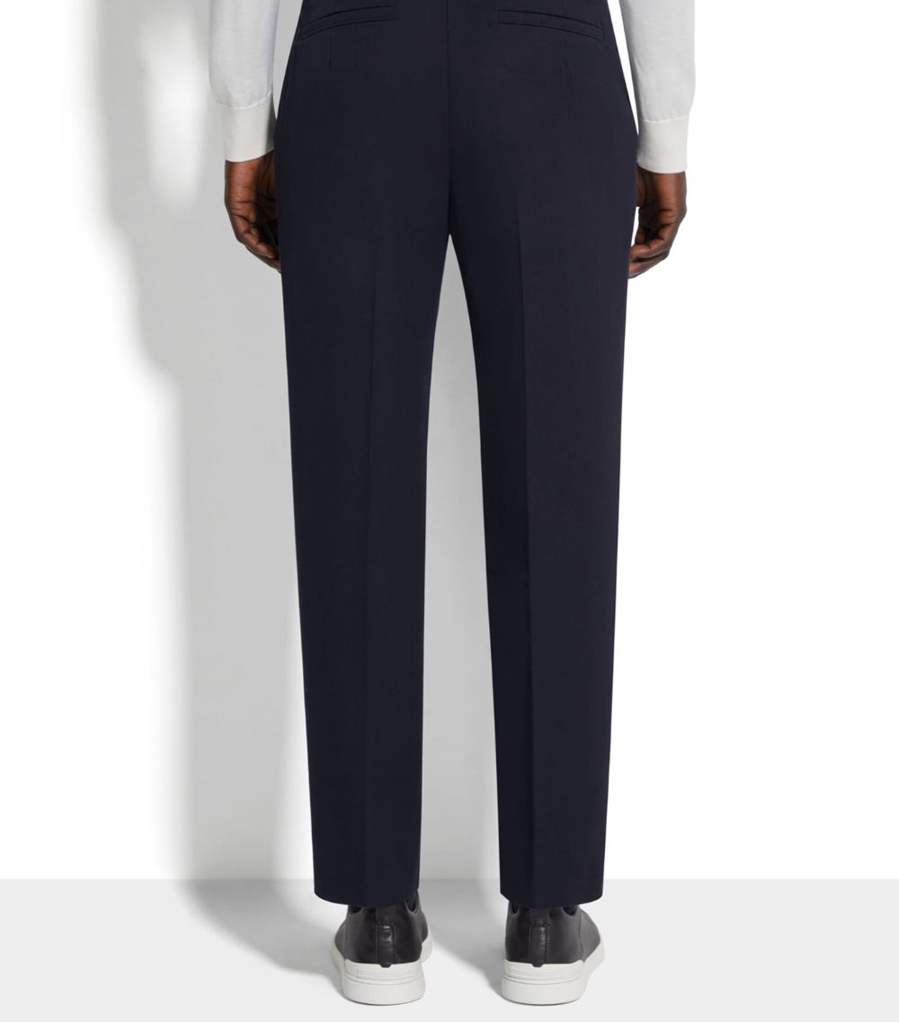 zegna Zegna Cotton-Wool Tailored Straight Trousers