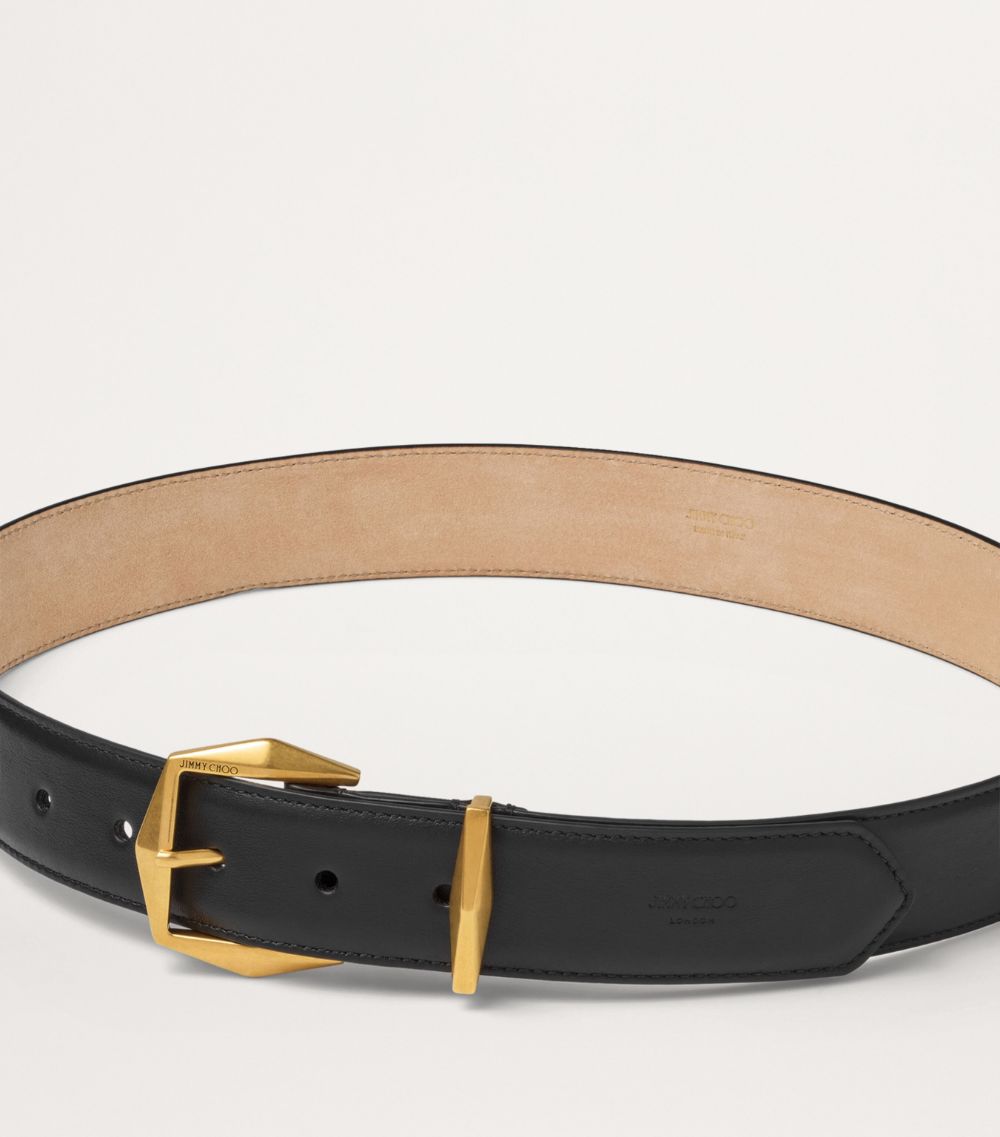 Jimmy Choo Jimmy Choo Leather Diamond Clasp Belt