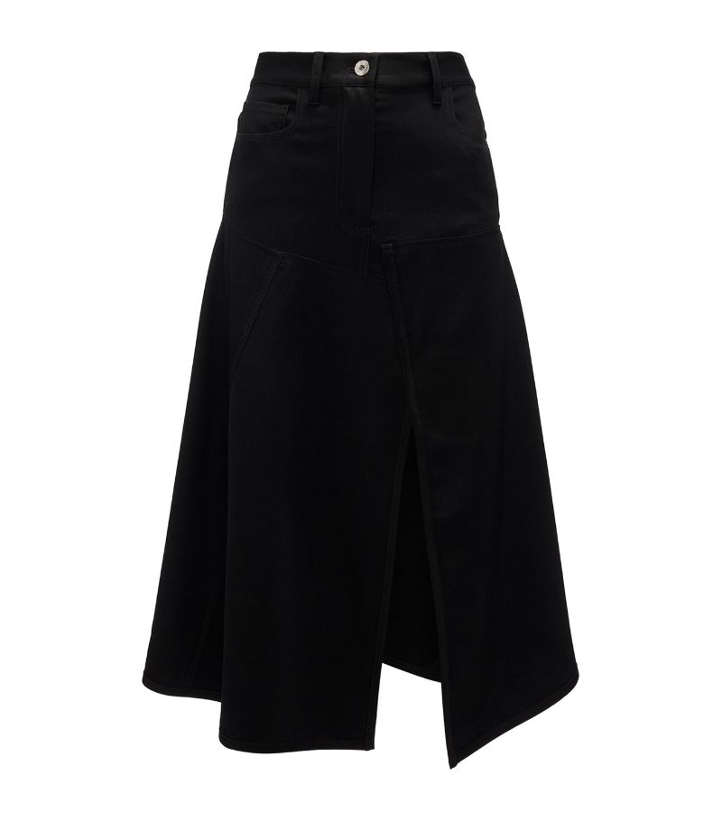 Jw Anderson Jw Anderson Wool Asymmetric Midi Skirt