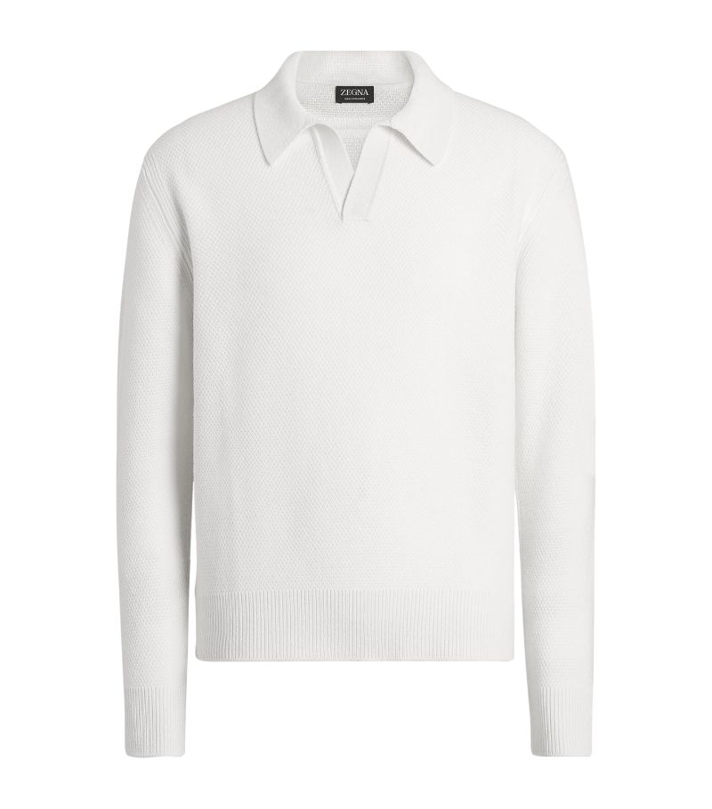 zegna Zegna Mélange Oasi Cashmere Polo Shirt