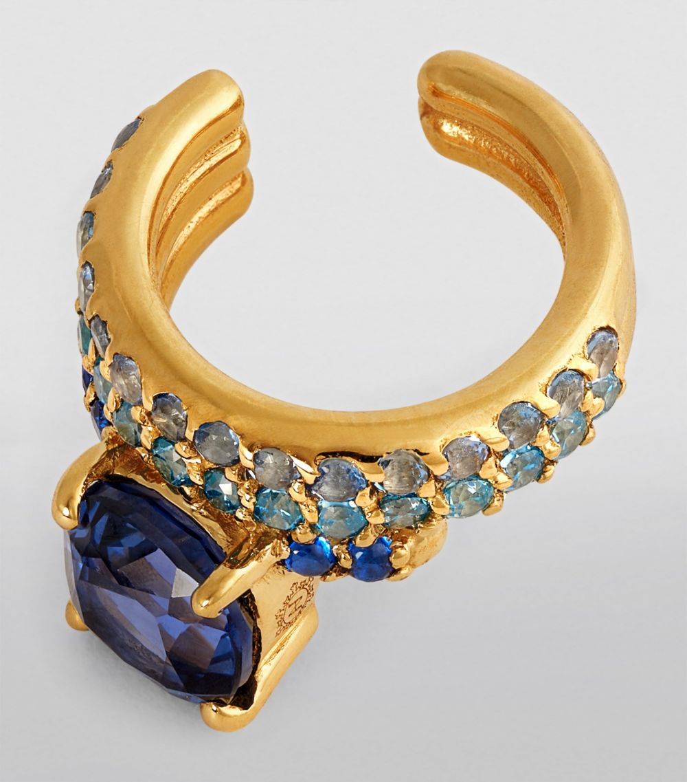 Nadine Aysoy Nadine Aysoy Yellow Gold And Blue Sapphire Le Cercle Ear Cuff