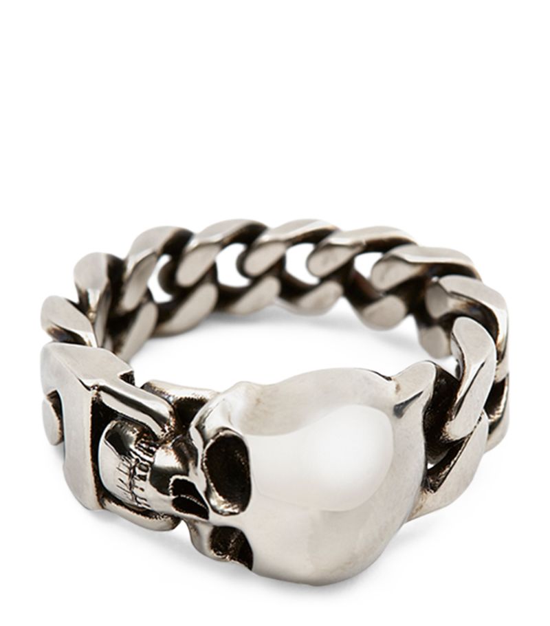 Alexander McQueen Alexander Mcqueen Brass Skull Chain Ring