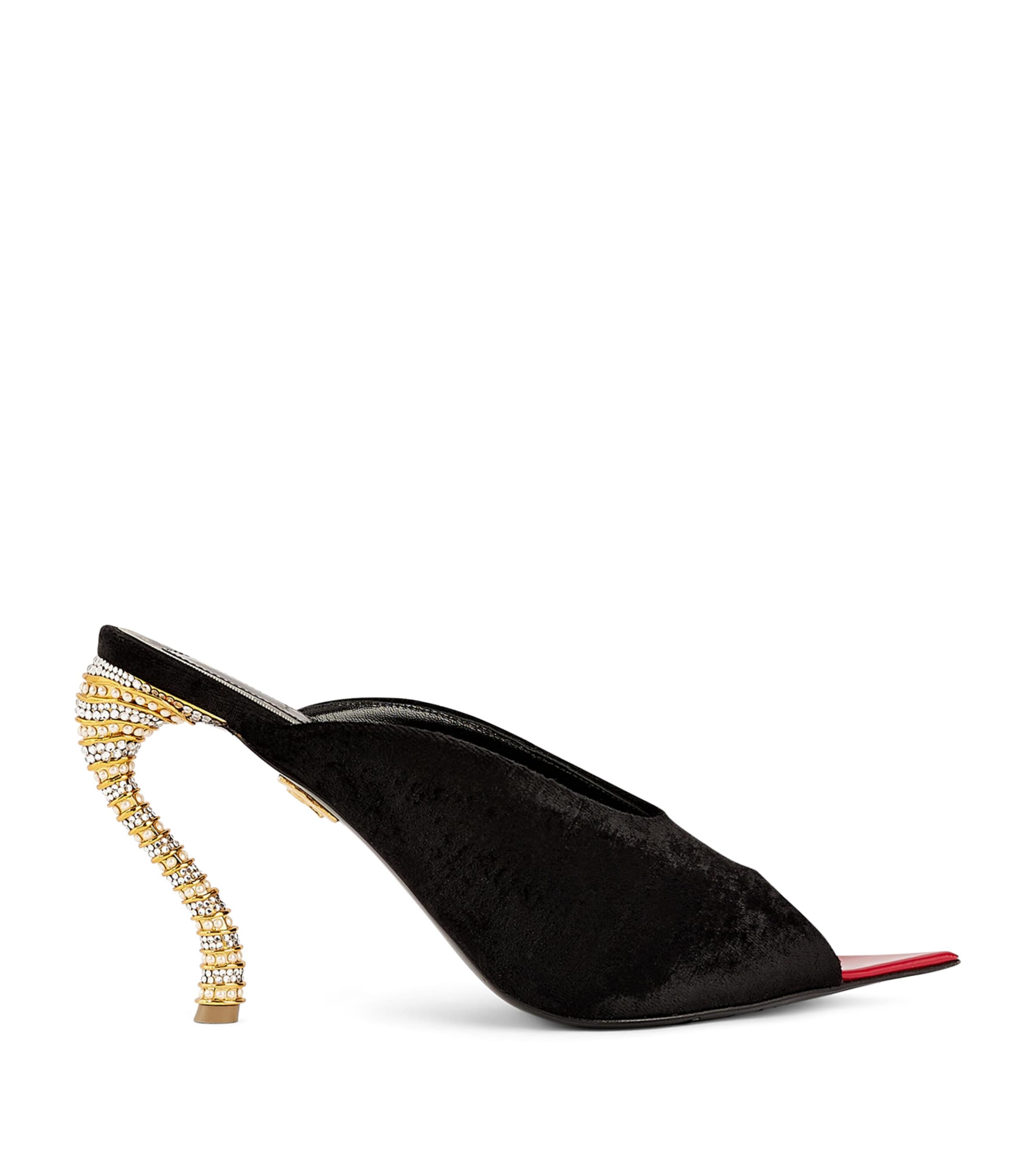  Schiaparelli Velvet Embellished Mules