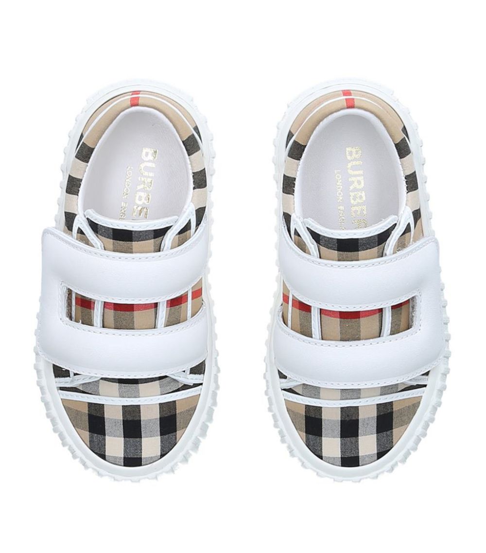 Burberry Burberry Kids Velcro-Strap Check Sneakers