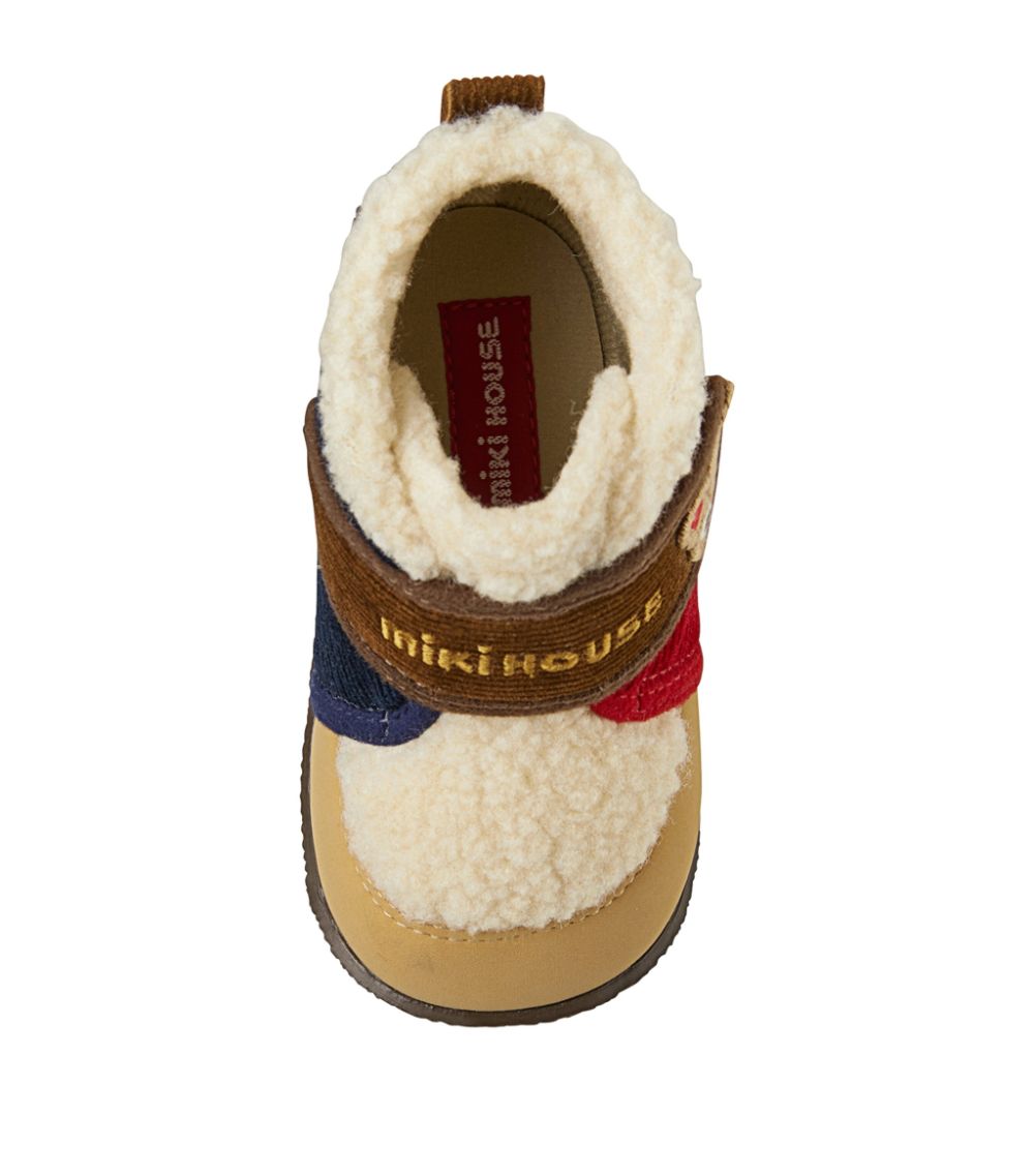 Miki House Miki House Faux-Shearling Logo Shoes