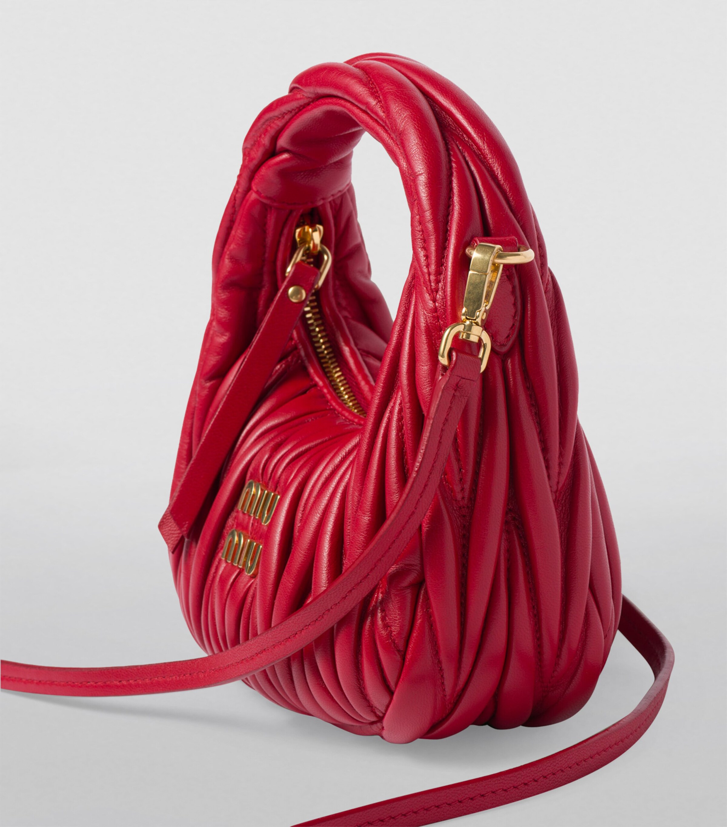 Miu Miu Miu Miu Mini Leather Matelassé Wander Top-Handle Bag