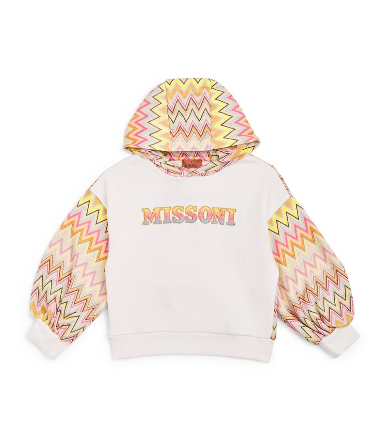 Missoni Kids Missoni Kids Cotton Zizgag-Trim Hoodie (12-14 Years)